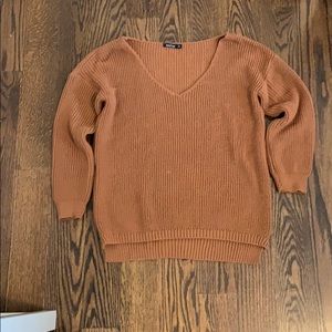 oversized v neck sweater